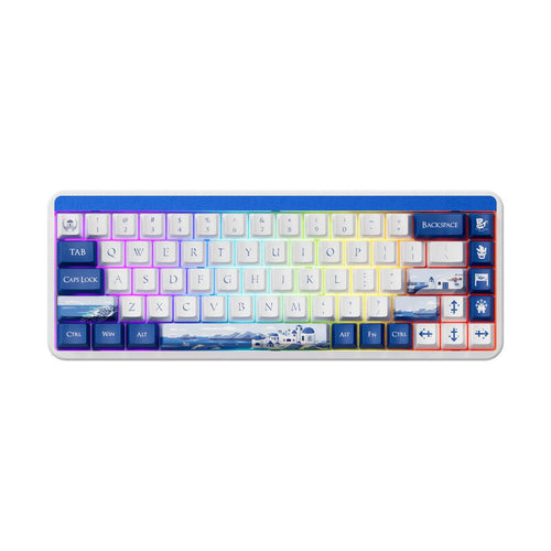 Bakside av AKKO JIN 01 Santorin gamingtastatur 65% trådløs Rosewood RGB