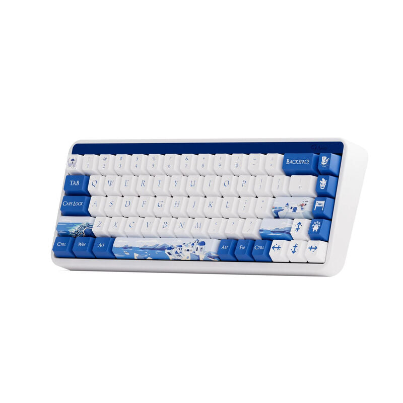 Montert AKKO JIN 01 Santorin gamingtastatur 65% trådløs Rosewood RGB på skrivebord