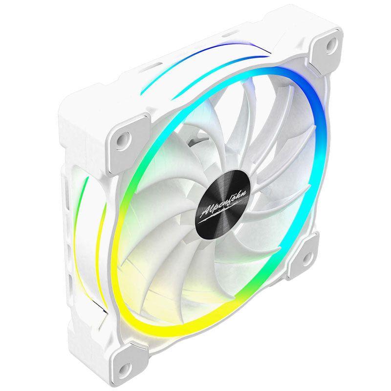 Detalj av Alpenföhn Wing Boost 3 ARGB High Speed vifte 120 mm PWM hvit rotorblad