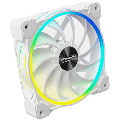 Alpenföhn Wing Boost 3 ARGB High Speed vifte 120 mm PWM hvit forfra