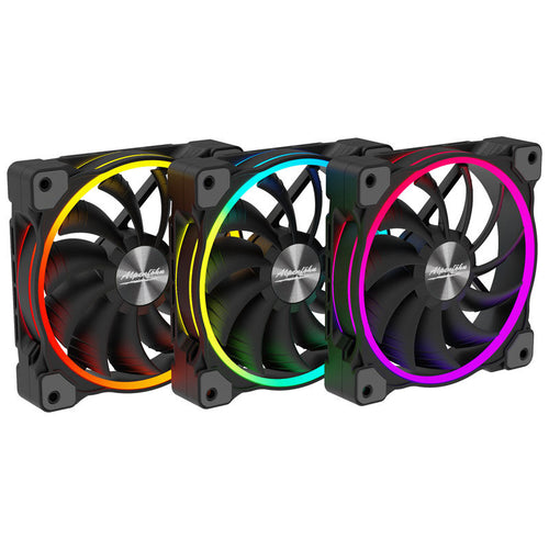 Alpenföhn Wing Boost 3 ARGB High Speed PWM vifte 120 mm 3-pakk svart forfra