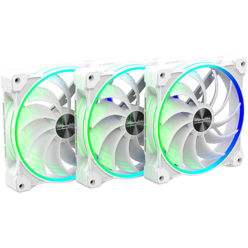 Alpenföhn Wing Boost 3 ARGB PWM vifte 140 mm 3-pakk hvit forfra