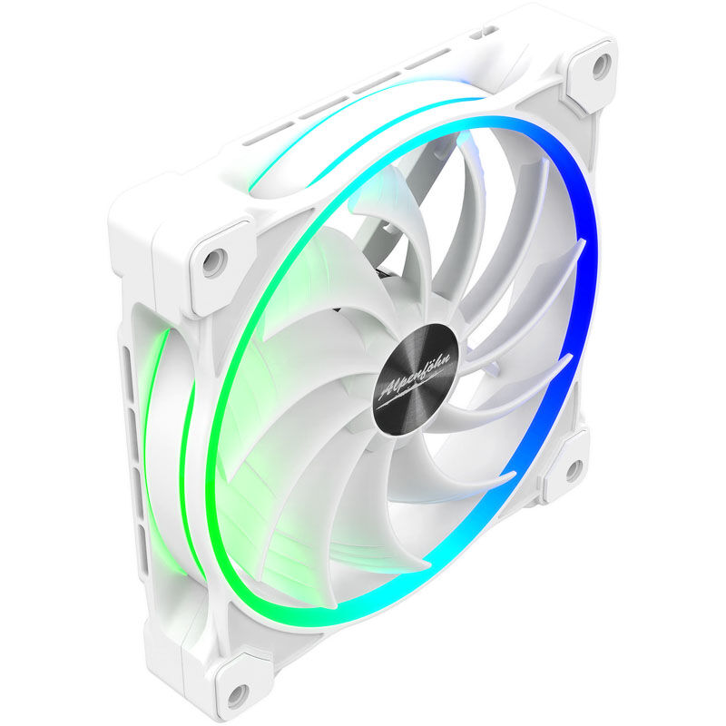 Alpenföhn Wing Boost 3 ARGB PWM vifte 140 mm 3-pakk hvit montert i PC