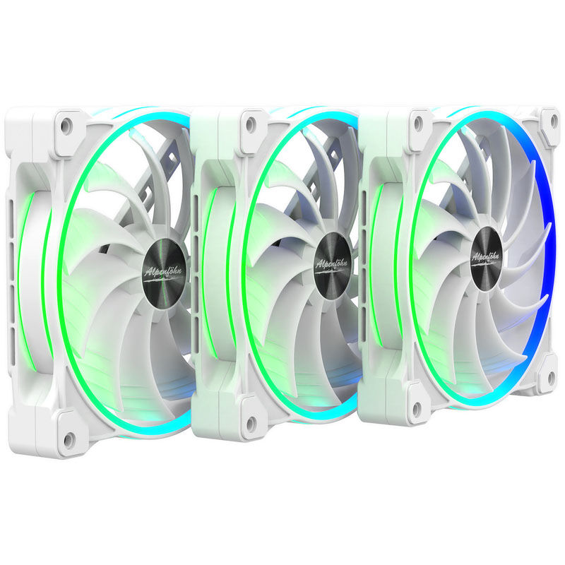 Alpenföhn Wing Boost 3 ARGB PWM vifte 140 mm 3-pakk hvit detalj av RGB-belysning
