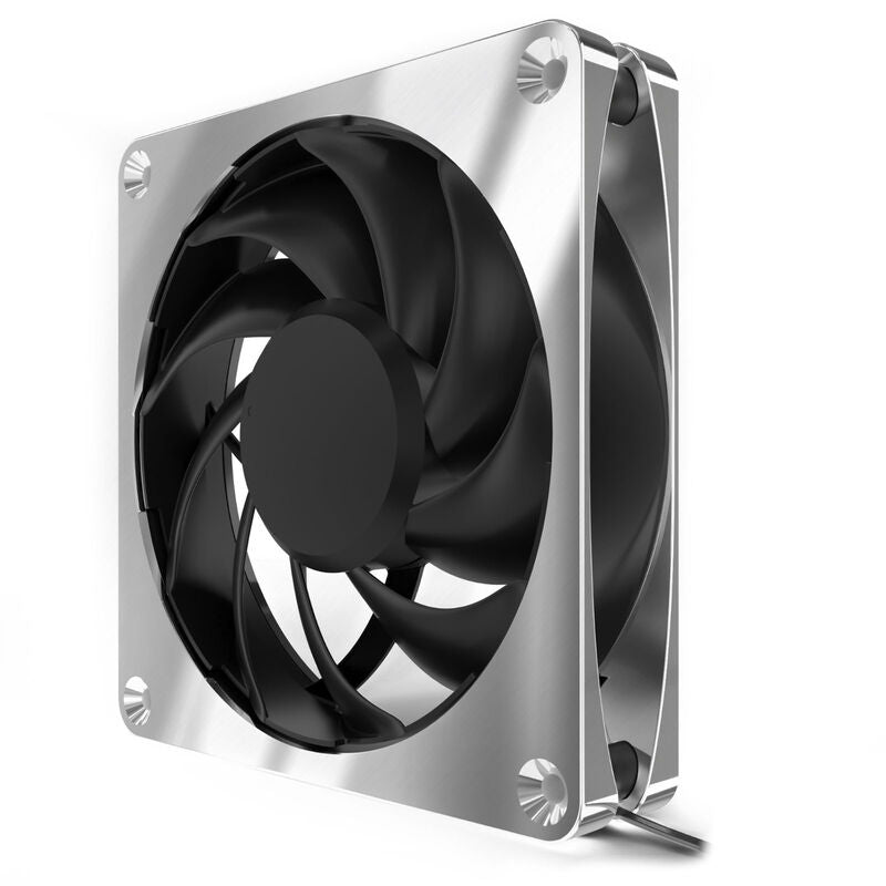 Nærbilde av vifteblader på Alphacool Apex Stealth Metal vifte 120 mm PWM krom