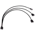 Alphacool aRGB 3-Pin til 3x 3-Pin Y-splitter 30 cm svart forfra