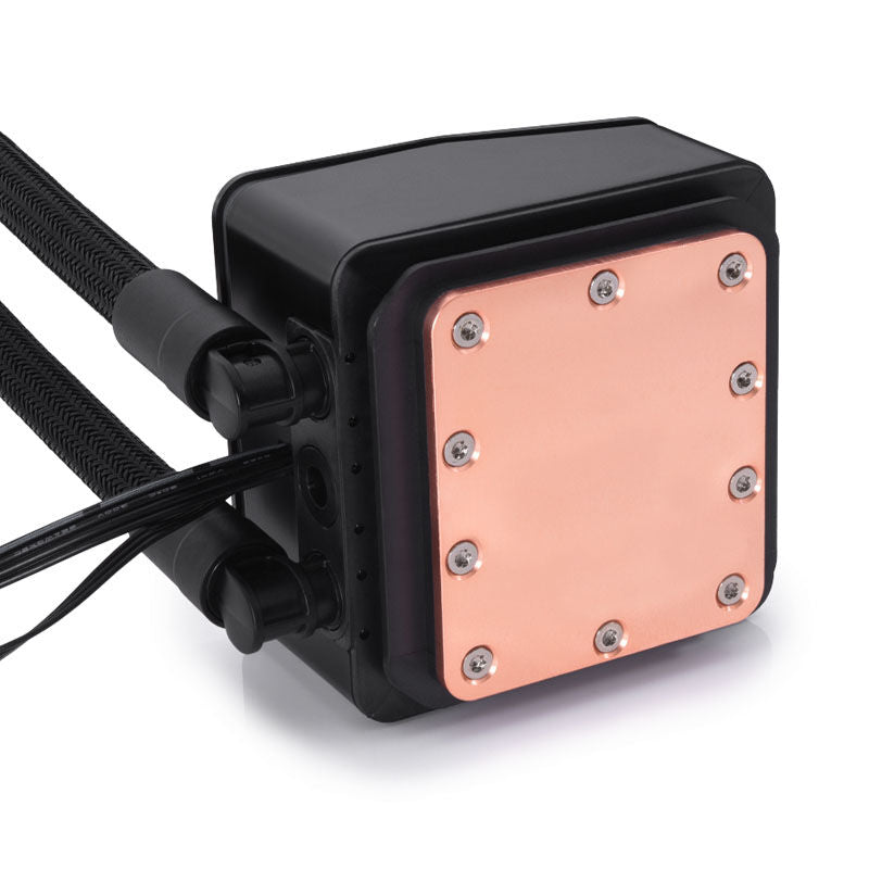 Nærbilde av slanger på Alphacool Core Ocean T38 AIO vannkjøling 240 mm svart