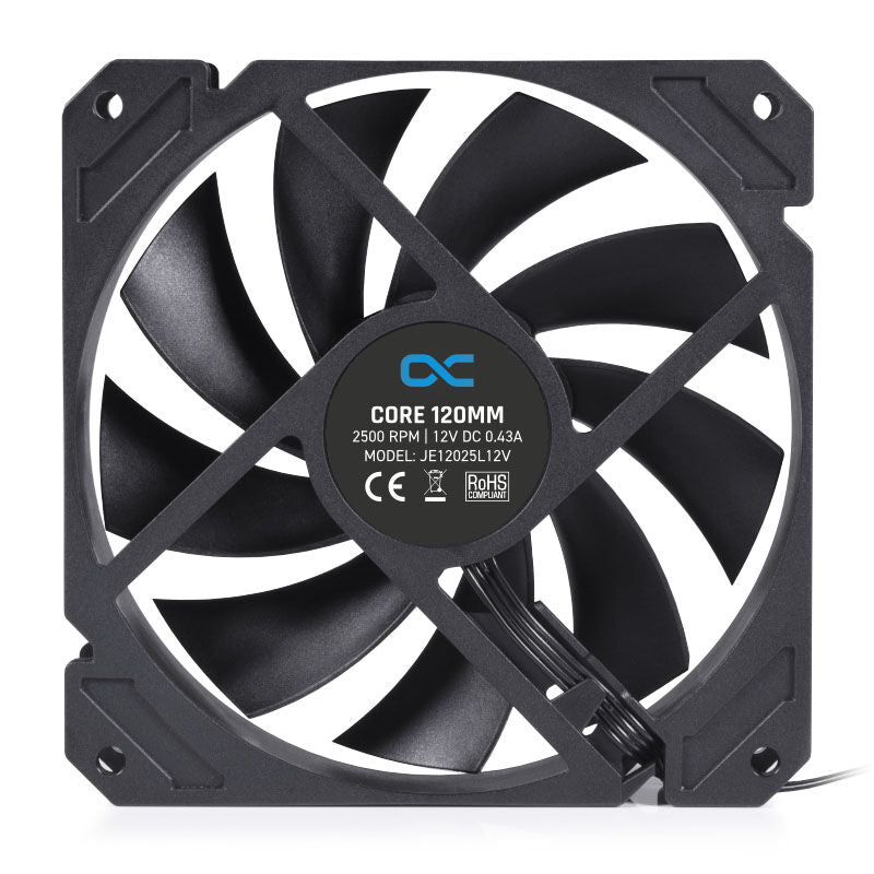 Bakside av Alphacool Core PWM vifte 120 mm 2500 RPM svart