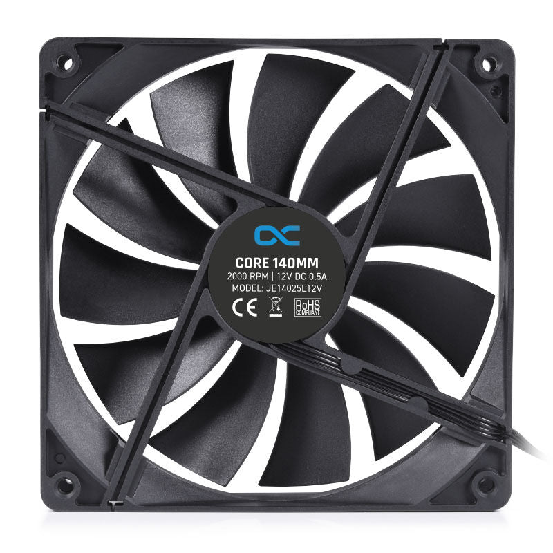 Alphacool Core PWM vifte 140 mm 2000 RPM svart bakside