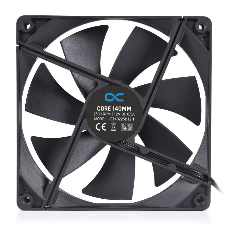 Alphacool Core PWM vifte 140 mm 2500 RPM svart bakside