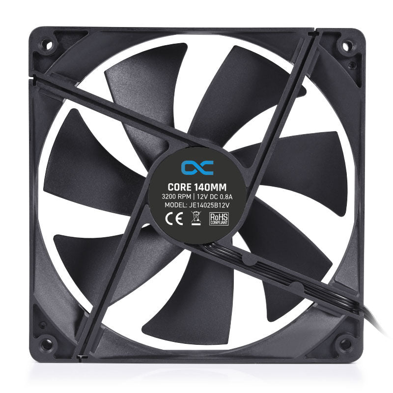Alphacool Core PWM vifte 140 mm 3200 RPM svart bakside