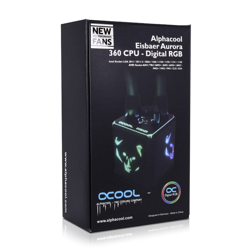 Alphacool Eisbaer 360 Aurora HPE Digital pumpe og slanger