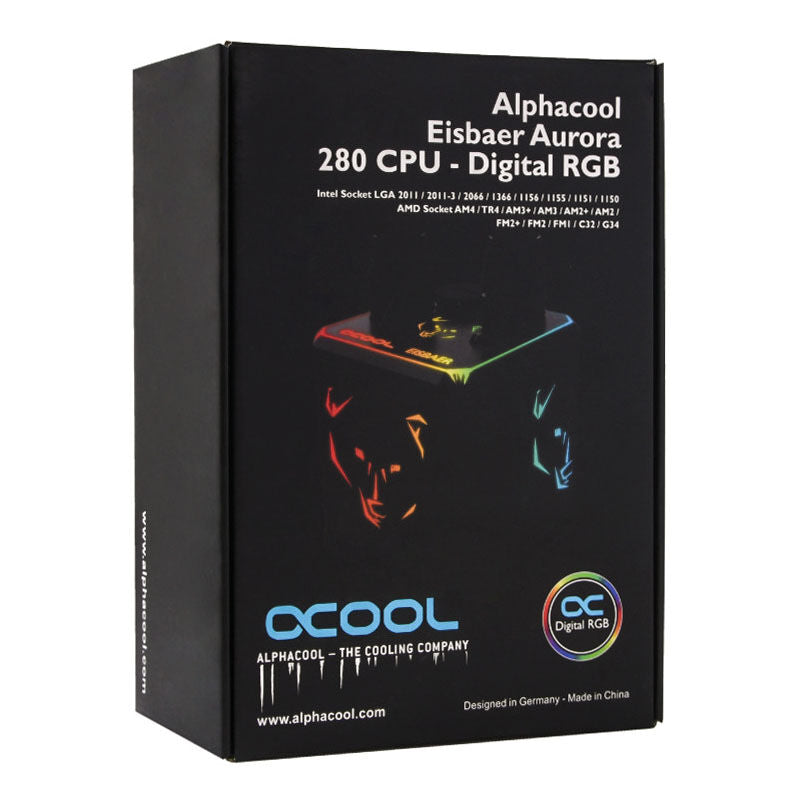 Alphacool Eisbaer Aurora 280 AIO vannkjøling komplett sett