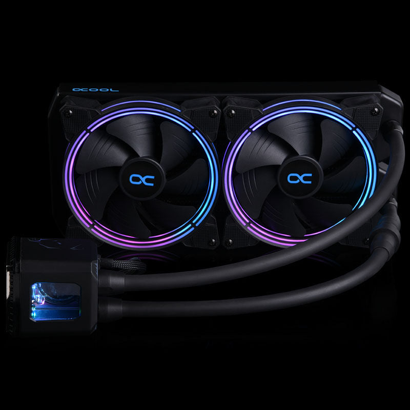 Alphacool Eisbaer Aurora 280 AIO vannkjøling montert i PC