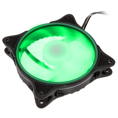 Alphacool Rise Aurora PWM vifte 120 mm ARGB svart forfra