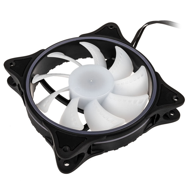Alphacool Rise Aurora PWM vifte 120 mm ARGB svart bakside