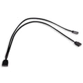 Alphacool Y-splitter aRGB 3-pin til 2x 3-pin kabel 30 cm svart forfra