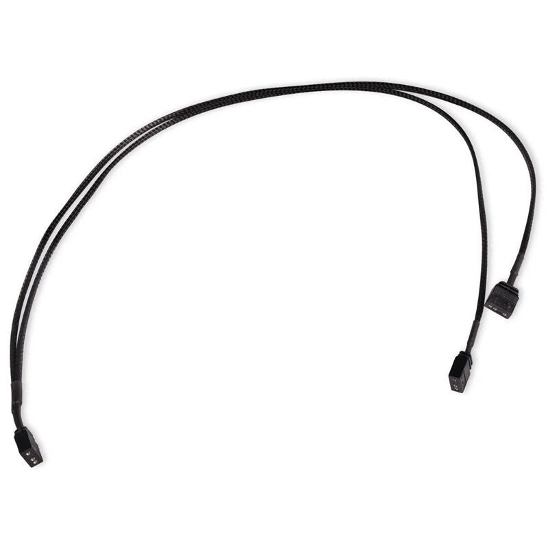 Alphacool Y-splitter aRGB 3-pin til 2x 3-pin kabel 60 cm svart forfra