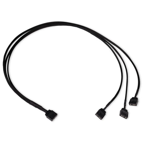 Alphacool Y-splitter ARGB 3-pin til 3x 3-pin 60 cm svart forfra