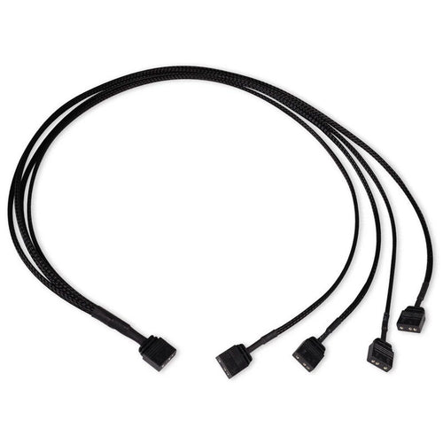 Alphacool Y-splitter ARGB 3-pin til 4x 3-pin 60 cm svart forfra