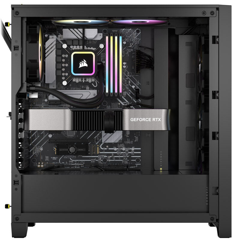 Visning av aluminium heatspreader på Corsair Dominator Titanium DDR5-7200 CL34 RAM 32 GB svart