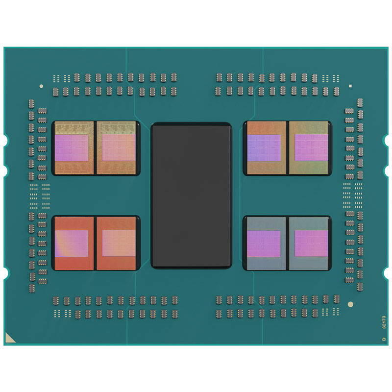 AMD Epyc 7313P prosessor montert i hovedkort