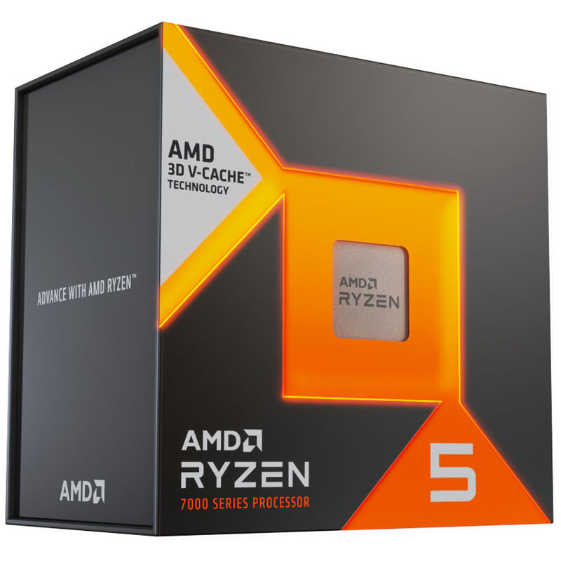 AMD Ryzen 5 7500X3D logo og emballasje