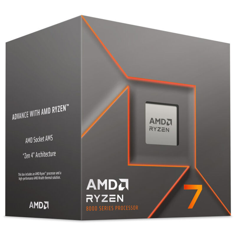 AMD Ryzen 7 8700F prosessor forfra