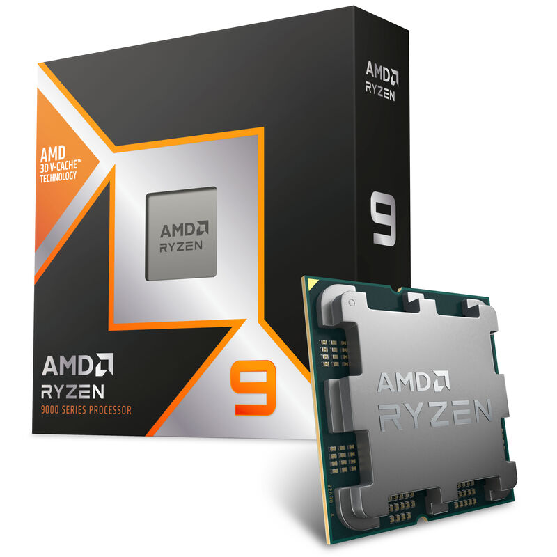 AMD Ryzen 9 9950X3D prosessor forfra