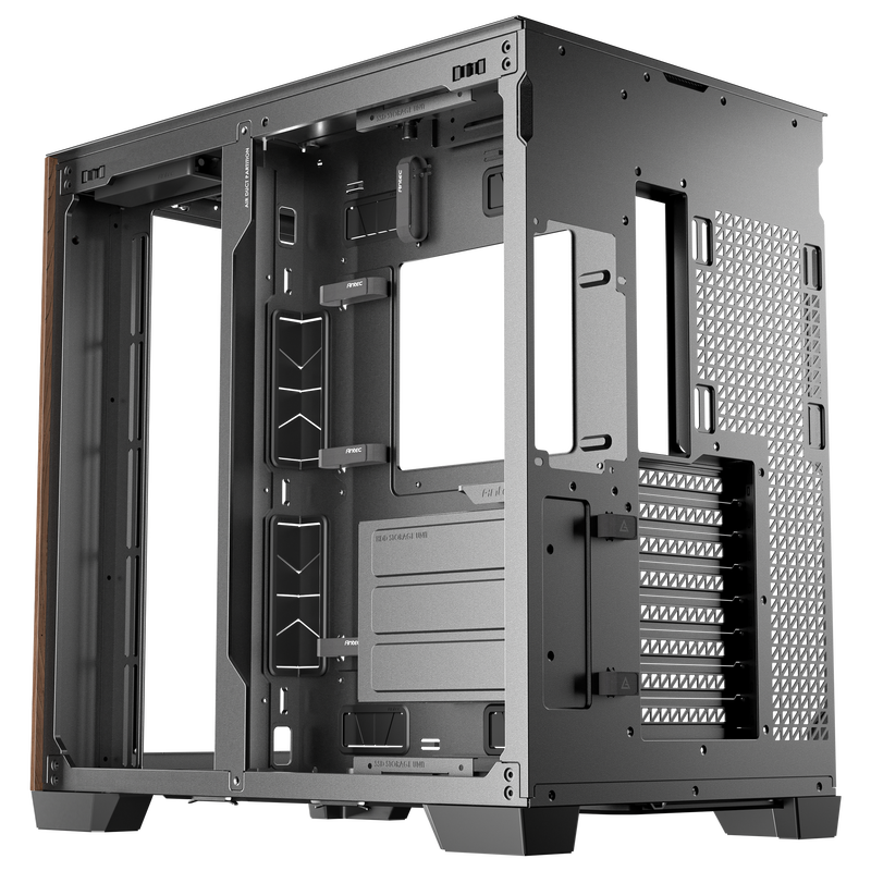 Antec C8 kabinett fulltårn E-ATX herdet glass svart montert i gaming-oppsett
