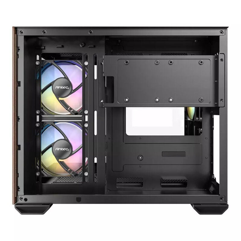 Antec CX600M Wood kabinett med åpnet sidepanel