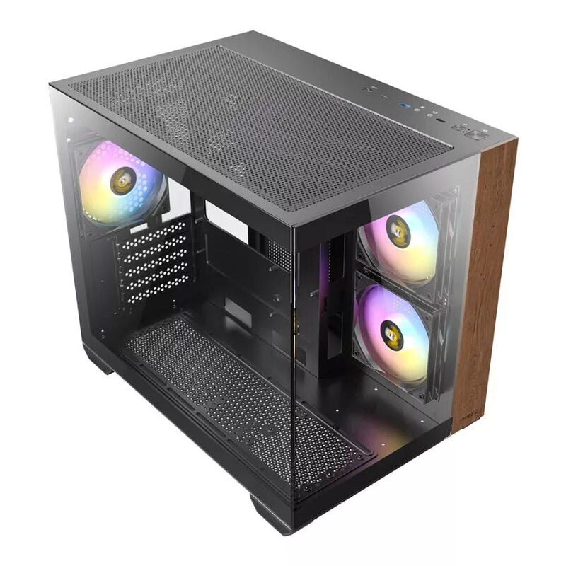 Antec CX600M Wood minitårn kabinett bakside visning