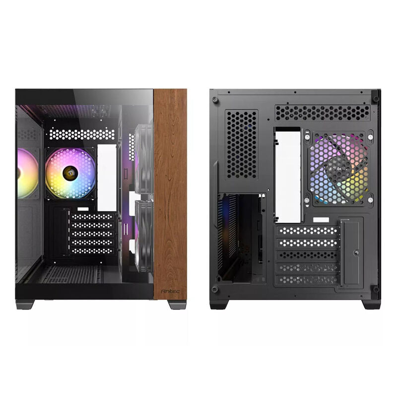 Montert Antec CX600M Wood kabinett med RGB-belysning