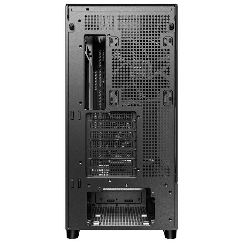 Detalj av herdet glass sidepanel på Antec Flux kabinett