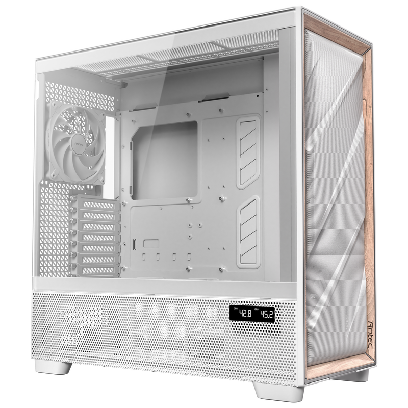 Detalj av birkefront på Antec Flux Pro kabinett