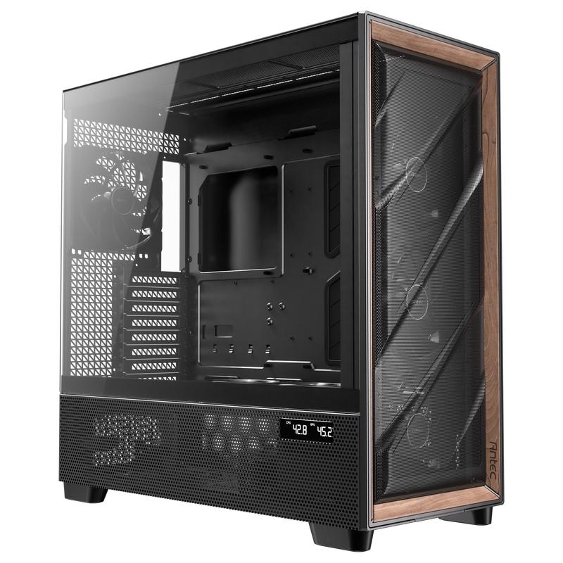 Antec Flux Pro kabinett fulltårn E-ATX herdet glass svart bakside