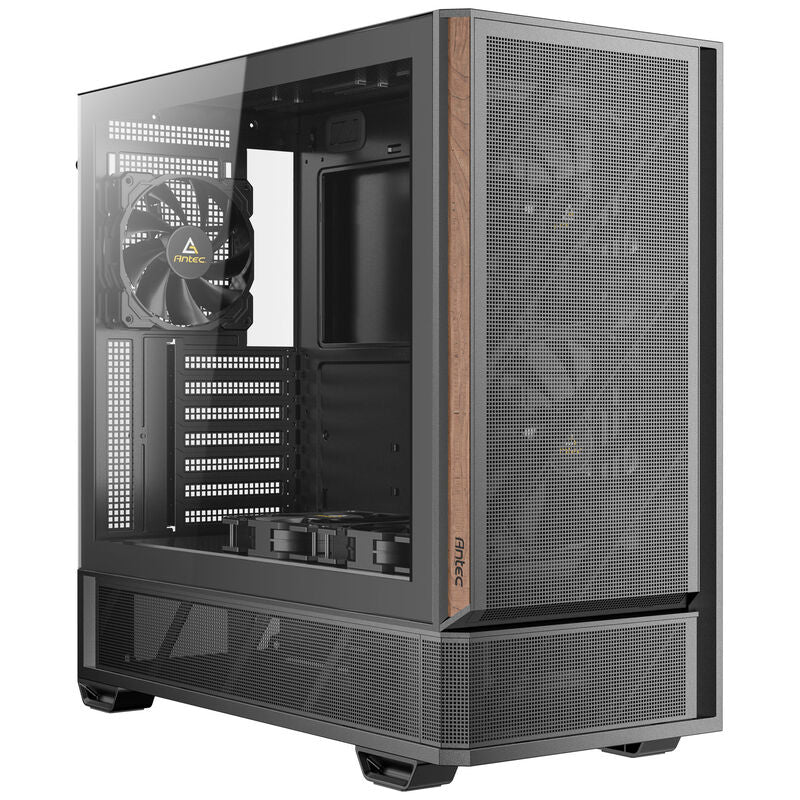 Nærbilde av herdet glass på Antec P30 AIR kabinett midtårn ATX svart
