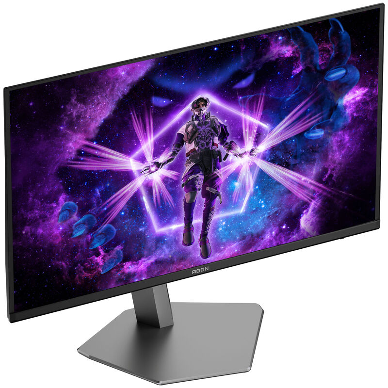 AOC Agon AG326UD gamingskjerm montert på skrivebord