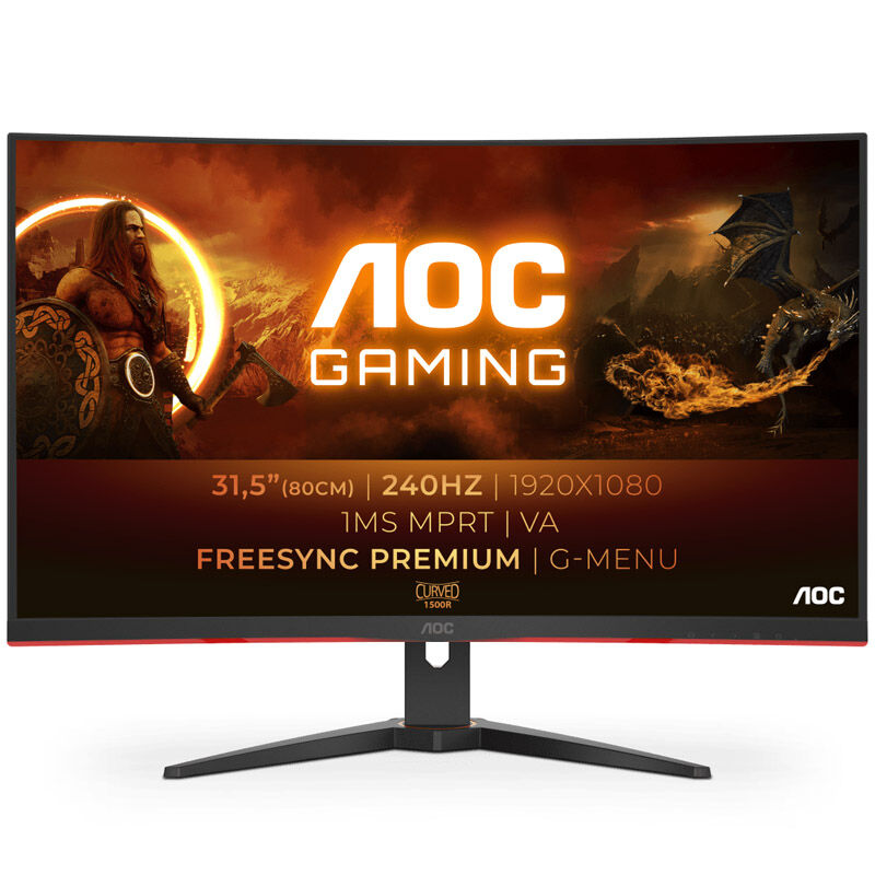AOC C32G2ZE gamingskjerm forfra