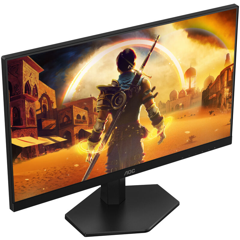 Montert AOC Gaming 24G42E gamingskjerm på skrivebord