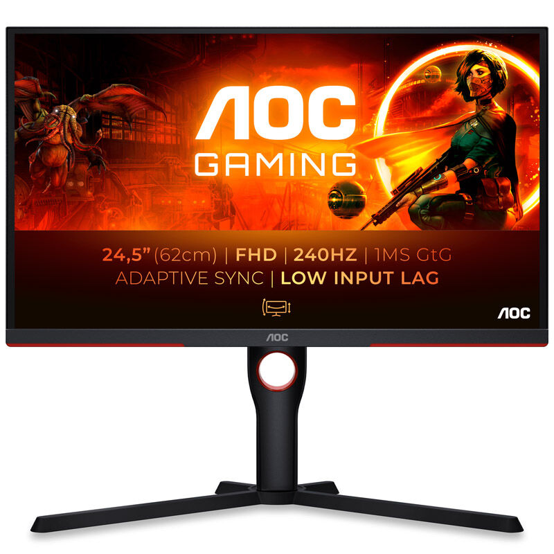 AOC Gaming 25G3ZM BK gamingskjerm forfra