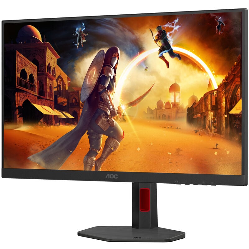 Detaljbilde av skjermkontroller på AOC Gaming U27G4R