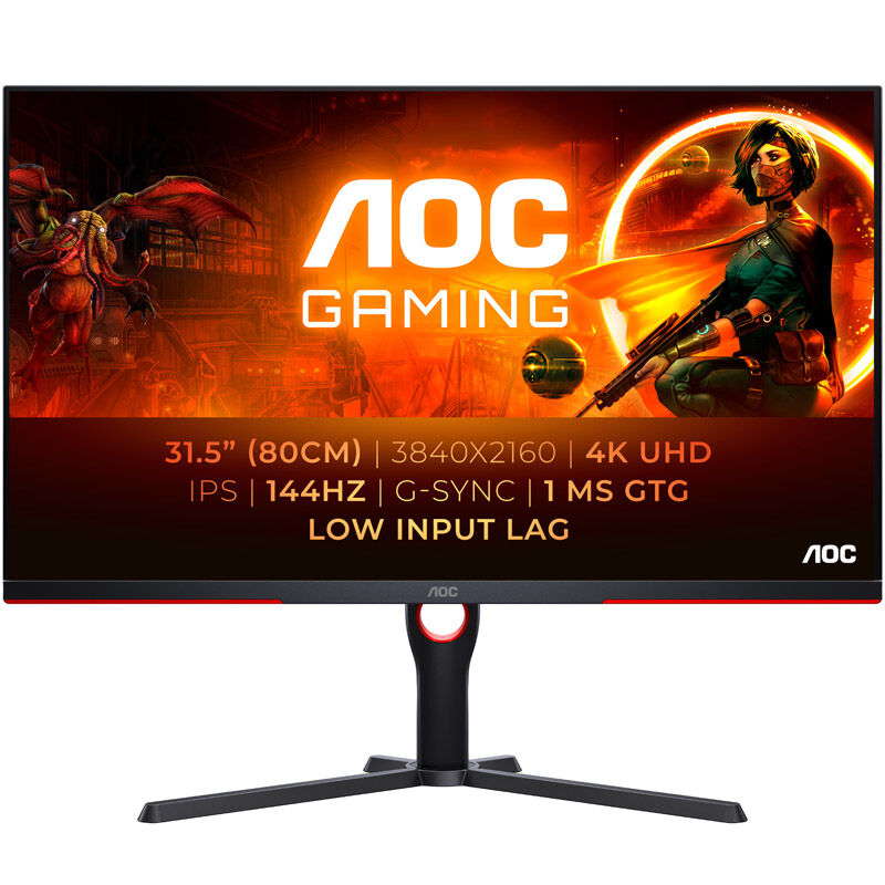 AOC Gaming U32G3X/BK gamingskjerm forfra