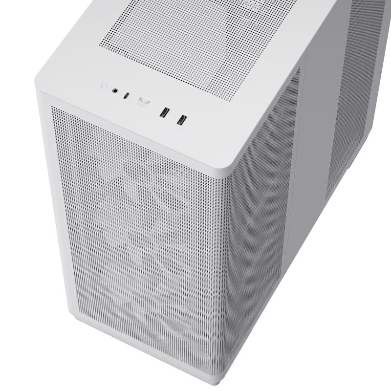 APNX C1 kabinett midtårn ATX herdet glass hvit sidepanel i glass