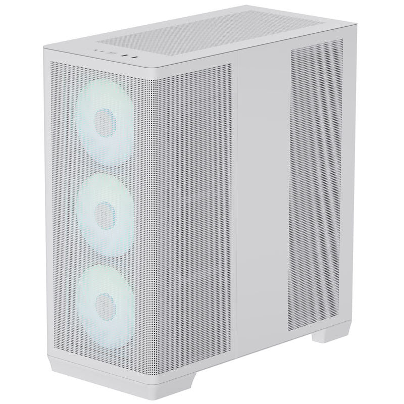 APNX C1 kabinett midtårn ATX herdet glass hvit detalj av ventilasjon