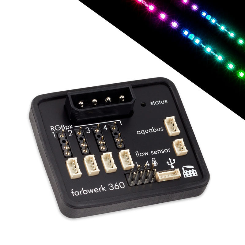 aqua computer farbwerk 360 RGB LED-kontroller forfra