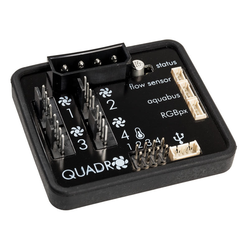 aqua computer QUADRO viftekontroller PWM 4-kanals RGB forfra