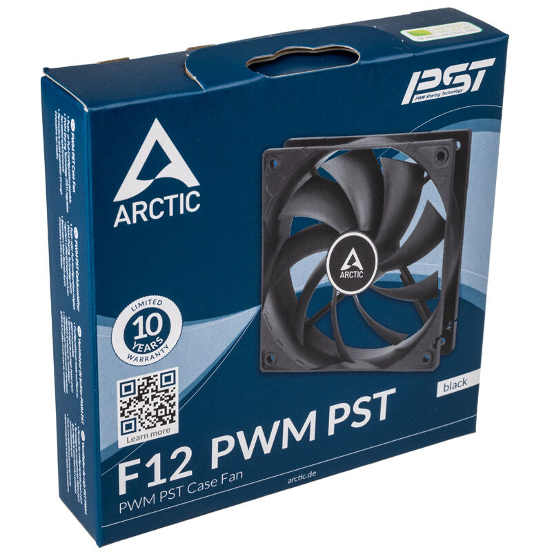 Nærbilde av Arctic F12 PWM PST vifte 120 mm svart vifteblad