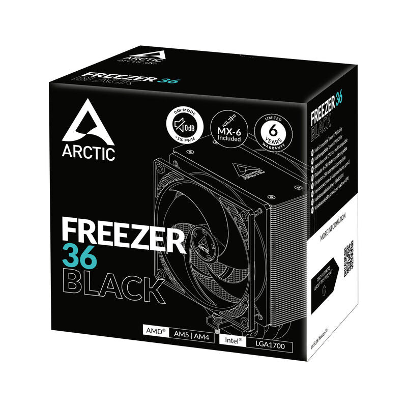 Arctic Freezer 36 Black CPU-kjøler sideprofil