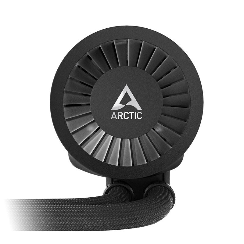 Arctic Liquid Freezer III AIO vannkjøling 420 mm PWM nærbilde av pumpe